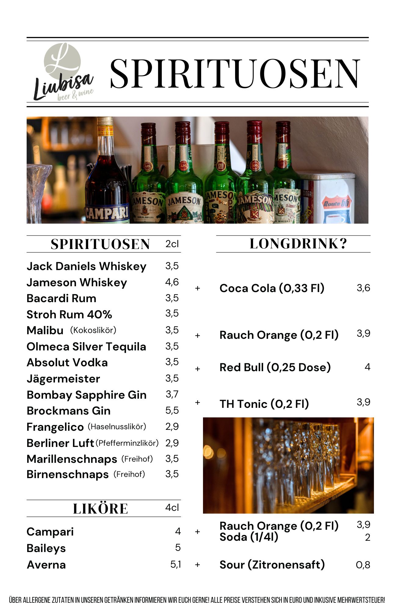Liubisa Speisekarte 2026 Drink Sommer 3. Seite